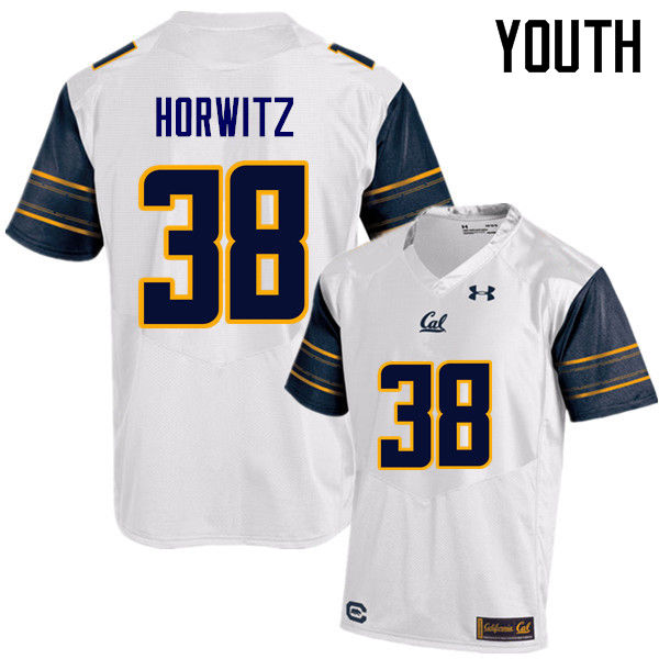 Youth #38 Matt Horwitz Cal Bears (California Golden Bears College) Football Jerseys Sale-White